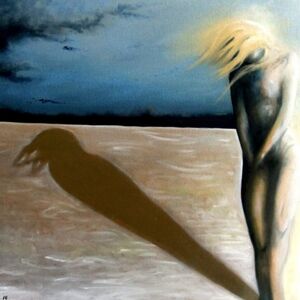 Titled ' Exposed' original oil painting on stretched canvas.